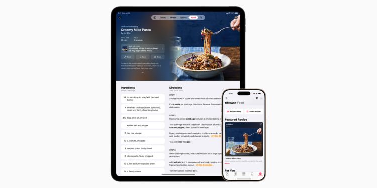 اپل اخبار+ غذا - سیب را معرفی می کند