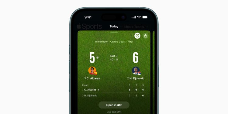 اپل اسپرت فقط به موقع ویمبلدون تنیس خدمت می کند